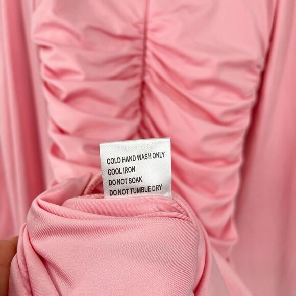 Hello Molly Ruched Bodycon Dress Twist Front Mini Pink Womens Size XS NWT - Picture 10 of 10